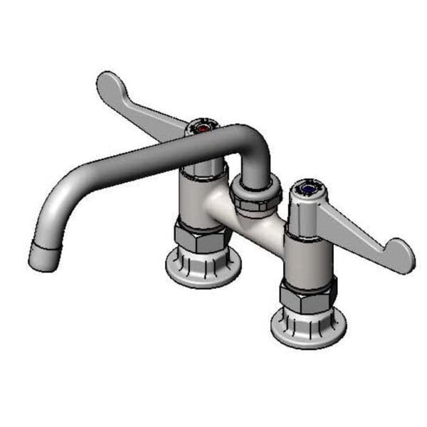 T&S  5F-4DWX08  Equip 4'' C/C Deck mt Fct, Swivel, 8'' Swing, 4'' Wrist