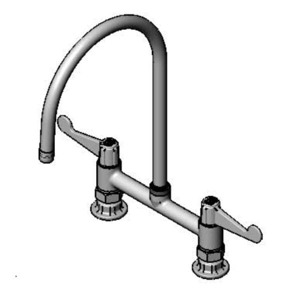 T&S  5F-8DWS09  Equip 8'' Deck mt Fct, Wrist, 9'' Swivel, 1/2'' NPT