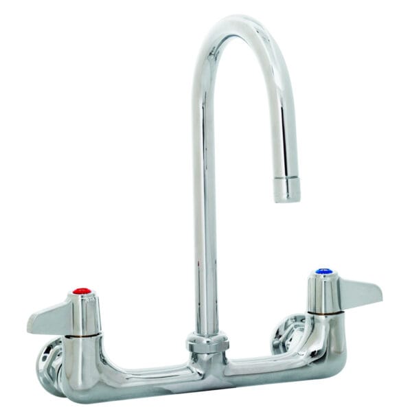 T&S  5F-8WLX05  Fct, Wall mt, 8'' Cntrs, 5-1/2'' Swivel G.N.
