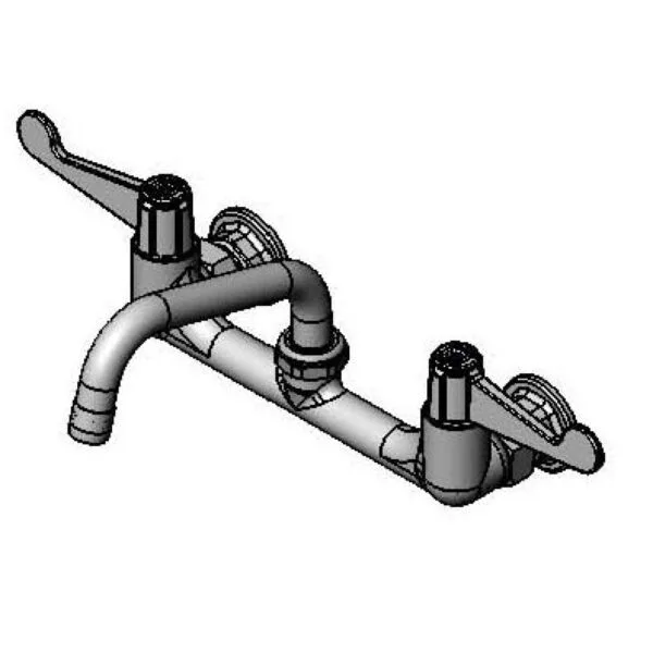 T&S  5F-8WWS06  8'' Cntrs, Wall mt Fct, 6'' Swing, Wrist  Handles