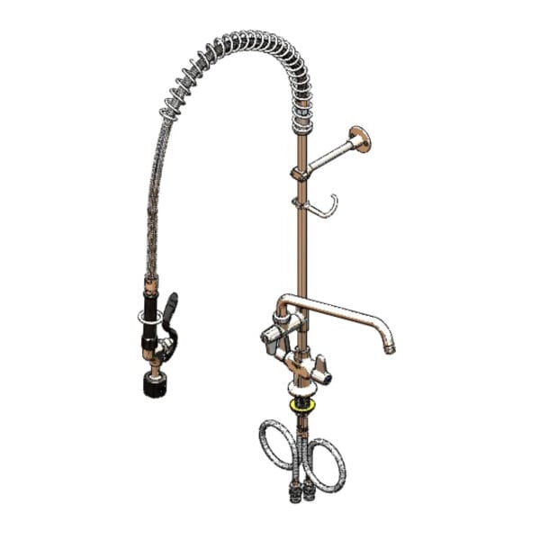 T&S  5PR-2S12-C  1-Hole Deck mt Low Flow PRU W/12'' Swing Nozzle  Fct