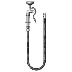T&S  B-0044-H3  Hose, 44'' flex SS w/ 172A Adptr And 053A Adptr,Spray Vlv