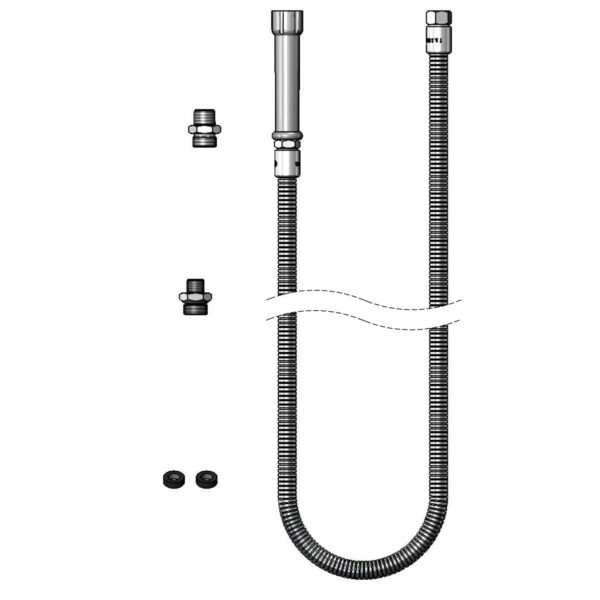 T&S  B-0072-HP  Hose, 72'' flex SS, Includes 172A And 053A Adapters