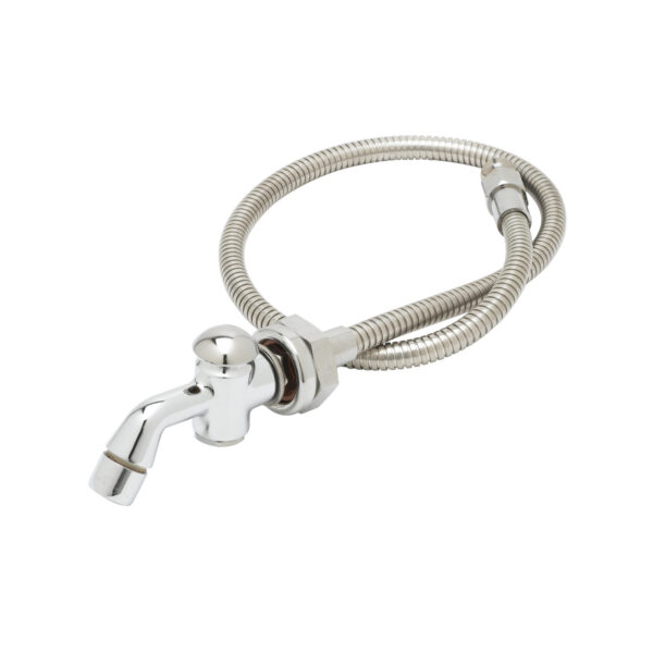 T&S  B-0101-BKF  Push Button Spray Vlv, 36'' SS FlexHose, Deck Flange