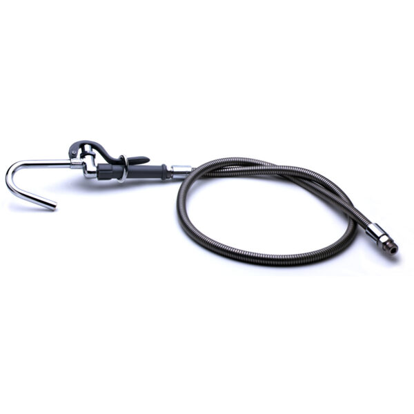 T&S  B-0102-A  Pot & Glass Filler, Hook Nozzle, 68'' flex SS Hose