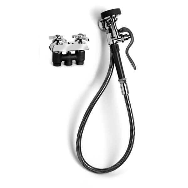 T&S  B-0105  Spray Vlv, Wall Hook, W/ SS Hose, Concealed mix Vlv
