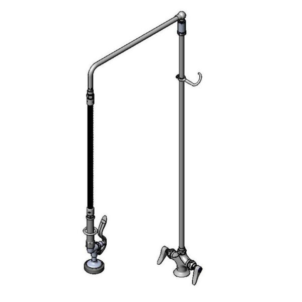 T&S  B-0112  PRU, Overhead Swivel Arm, 1-Hole Base, 4'' Spreader Unit