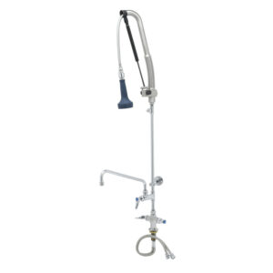 T&S  B-0113-12CRB8TP  Pull-Down PRU w/ 12'' ADF, Cerama cart,Lever, WallBrkt