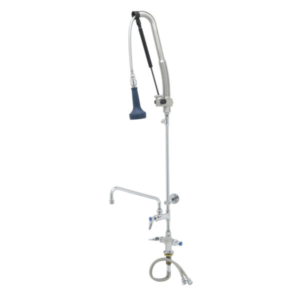 T&S  B-0113-12CRB8TP  Pull-Down PRU w/ 12'' ADF, Cerama cart,Lever, WallBrkt