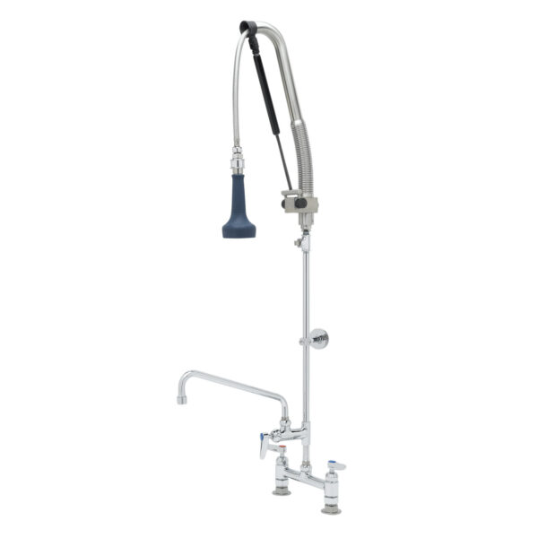 T&S  B-0123-12CRB8TP  Pull-Down PRU w/ 12'' ADF, Cerama cart,Lever, WallBrkt