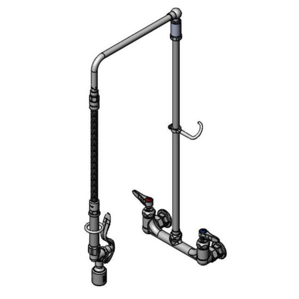 T&S  B-0131-C  PRU, Overhead Swivel Arm, Wall mt Base, 8'' Cntrs