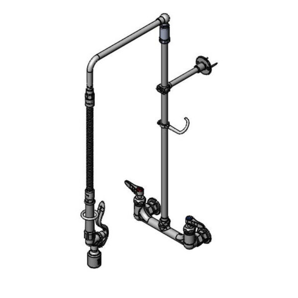 T&S  B-0131-CR-BC  PRU, Overhead Swivel Arm, Wall mt, 8'' C/C, Wall Brkt