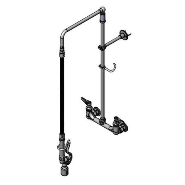 T&S  B-0131-CR-BC28H  PRU: 8'' Wall mt, Overhead Swivel Arm, Ceramas
