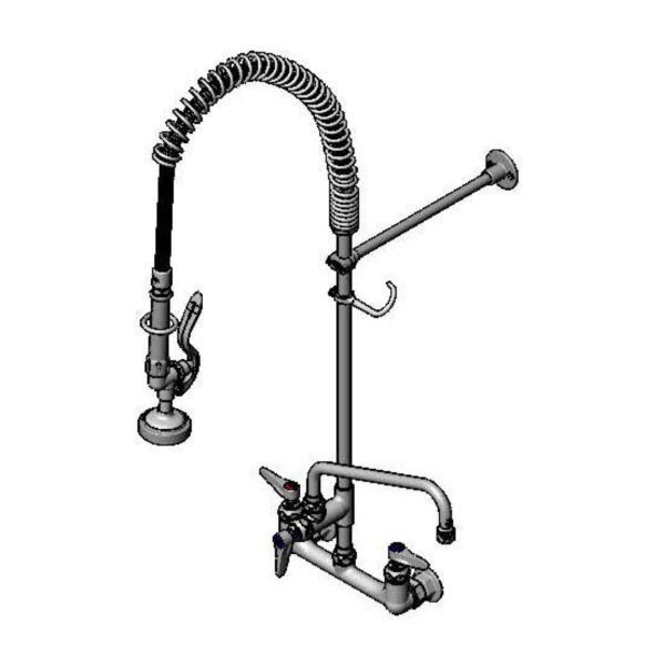 T&S  B-0133-ADF10-BR  8''C/C Wall mt PRU, 10'' Swing Nozzle, 36'' Hose,