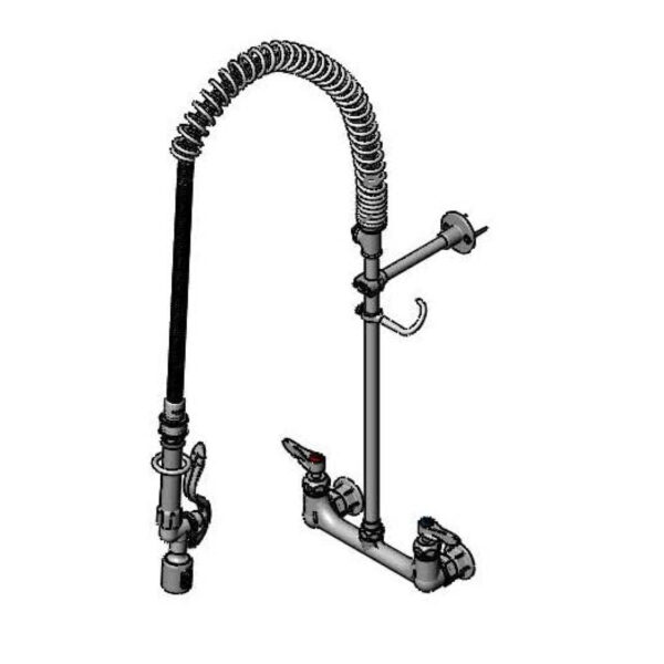 T&S  B-0133-CR-BJSTK  PRU Unit, 8'' Wall mt, Ceramas, Tee, B-0107-J-SWV