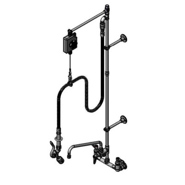 T&S  B-0140  PRU:8''C/C Wall mt,-Fct,Balancer Arm,Low-Flow Spray