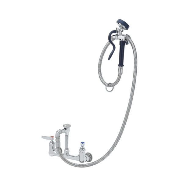 T&S  B-0167-02  8'' Wall mt Fct W/ B-0968, EB-0072-H Flex Hose