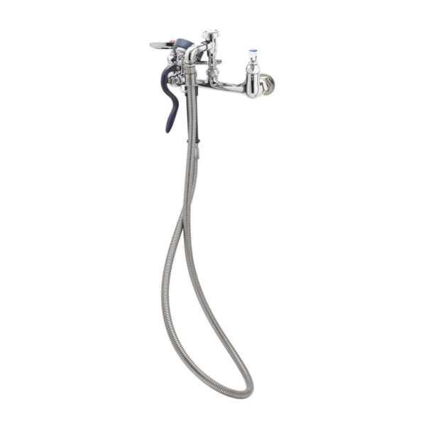 T&S  B-0167  Spray Assy, 8'' Wall mt Base, Angled Spray Vlv, flexHose