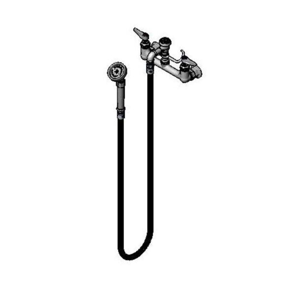 T&S  B-0168  Spray Assy, Wall mt Base, 8'' Cntrs, Angled Spray Vlv