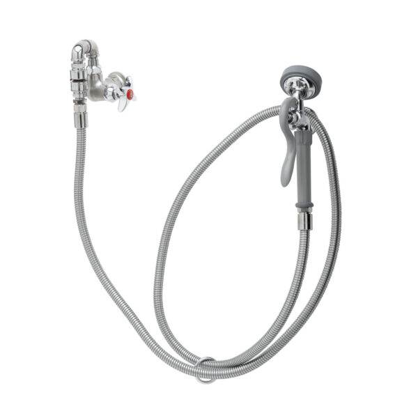 T&S  B-0169-01  1- Temp Wall mt Fct W/ Angled Spray Vlv, 96'' Hose