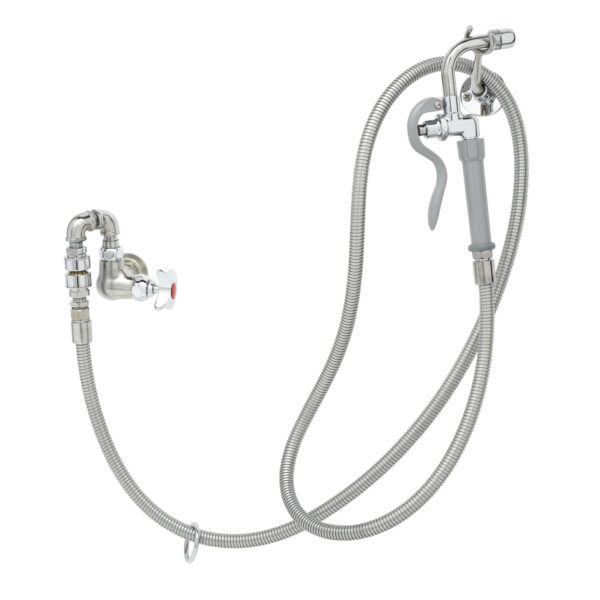 T&S  B-0169-102C-96H  1- Temp Wall Mt Unit W/ Spray Nozzle & Aerator, 96'' Hose