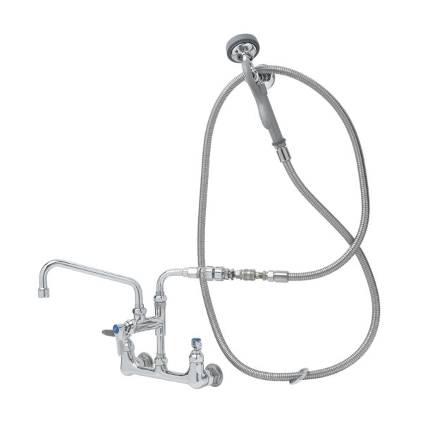 T&S  B-0175-01  Spray Assy, Wall mt Base, 8'' Cntrs, 8'' Fct, Angled Spray