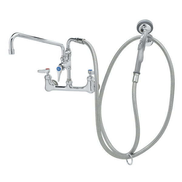 T&S  B-0175-CR  PRU: 8'' Wall mt Base, Ceramas, B-0107-035, ADF