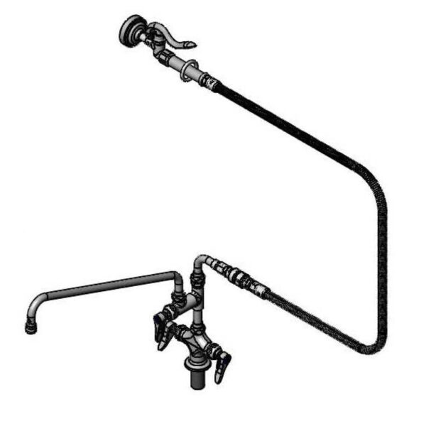 T&S  B-0176-ER  Spray Assy: 1-Hole Base, 4'' Spreader, 18''  Fct, Spray Vlv