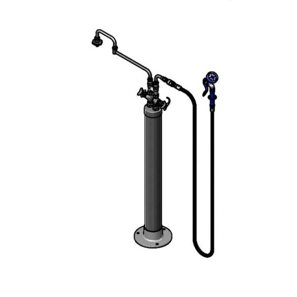 T&S  B-0183  Kettle Kaddy, 18'' Dbl Joint Noz., Spray Vlv & Hose