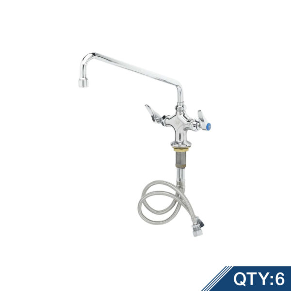T&S  B-0201-M  (6) Dbl Pantry Fcts w/ 12'' Swing Nozzle