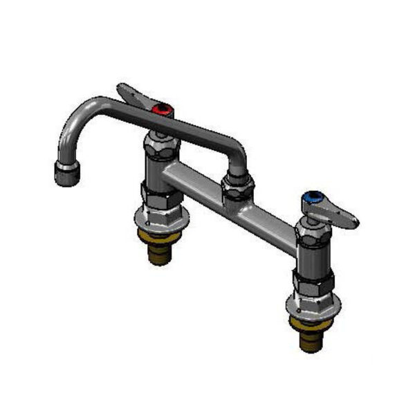 T&S  B-0220-166X-CRK  8'' Deck mt mix Fct, CV-Ceramas, 9'' Swing Nozzle