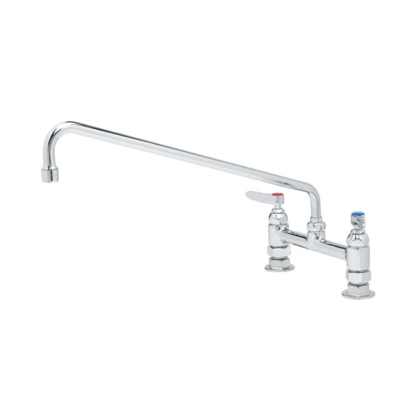 T&S  B-0220  Dbl Pantry Fct, Deck mt, 8'' Cntrs, 18'' 065X, Lever