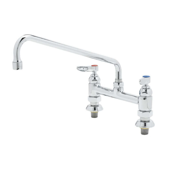 T&S  B-0220-EE  Dbl Pantry Fct, Deck mt, 8'' Cntrs, 18'' Swing, Ee in