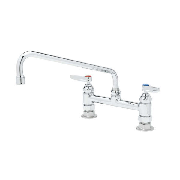 T&S  B-0221  Dbl Pantry Fct, Deck mt, 8'' Cntrs, 12'' 062X, Lever