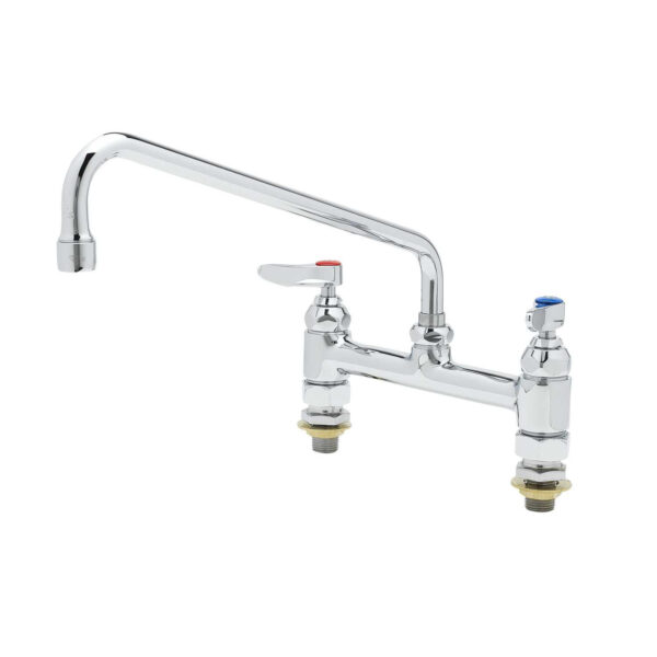 T&S  B-0221-CC  Dbl Pantry Fct, Deck mt, 8'' Cntrs, 12'' Swing Nozzle 062X