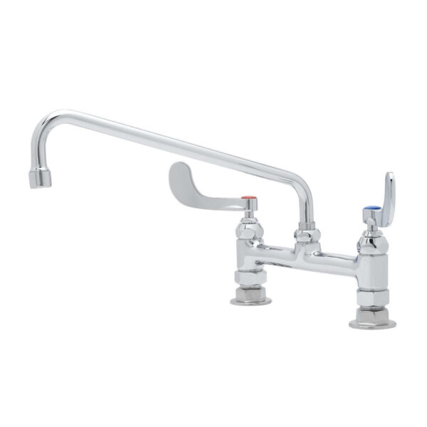 T&S  B-0221-WH4  8'' Deck mt mix Fct, Eterna cart, 12'' Swing