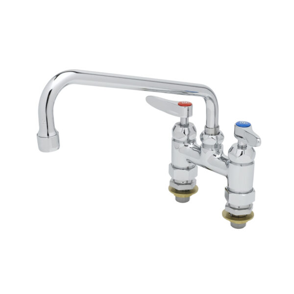 T&S  B-0225-CC-CR  Dbl Pantry Fct, 4'' Deck mt, Ceramas, 12'' Swing Nozzle