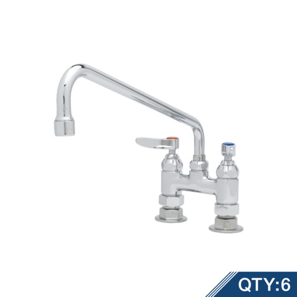 T&S  B-0225-M  Dbl Pantry Fct, Deck mt, 4'' Cntrs, 12'' Swing Nozzle 062X