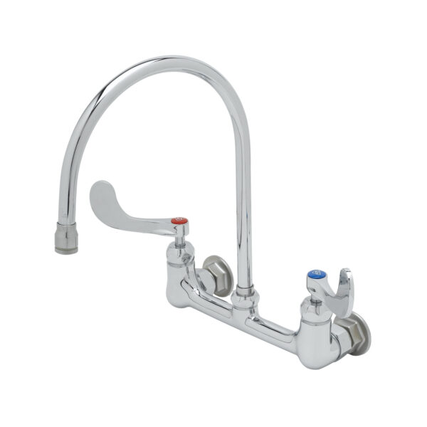 T&S  B-0230-135X-WH4  8'' Wall mt mix Fct, Eterna cart