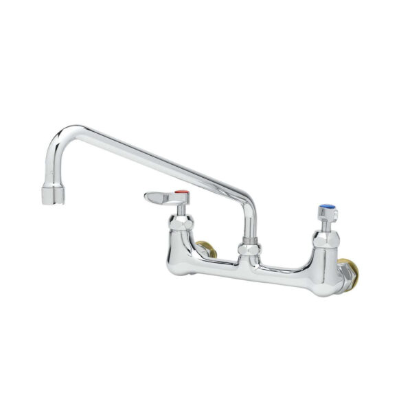 T&S  B-0231-CC-CR  8'' C/C Dbl Pantry Fct, Wall mt, 12'' Swing Nozzle 062X