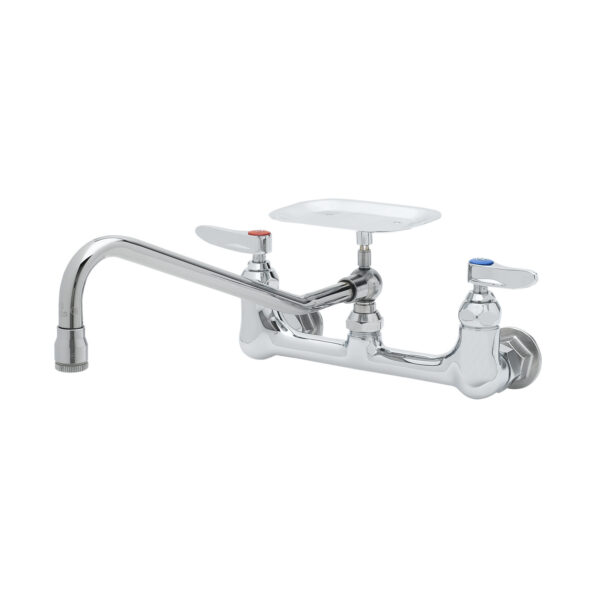 T&S  B-0233-03  Dbl Pantry Fct, Wall mt, 8'' Cntrs, 12'' Swing,Soap Dish