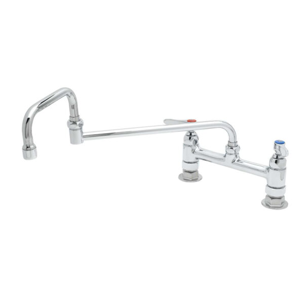T&S  B-0245  Dbl Pantry Fct, Deck mt, 8'' Cntrs, 18'' Dbl-Joint Swing