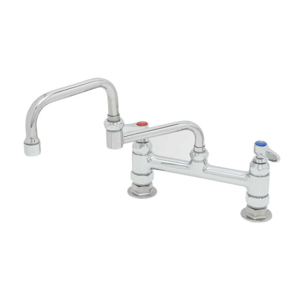 T&S  B-0247  Dbl Pantry Fct, Deck mt, 8'' Cntrs, 12'' Dbl-Joint Swing
