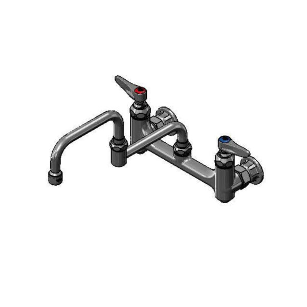 T&S  B-0267-BST  Dbl Pantry Fct,Wall mt,8''C/C,12'' Dbl Joint Swing Nozzle