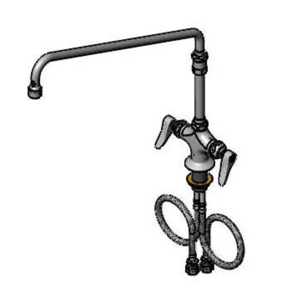 T&S  B-0270-144XVF22  Dbl Pantry Fct 18'' Swing, VR Aerator & 6'' Riser