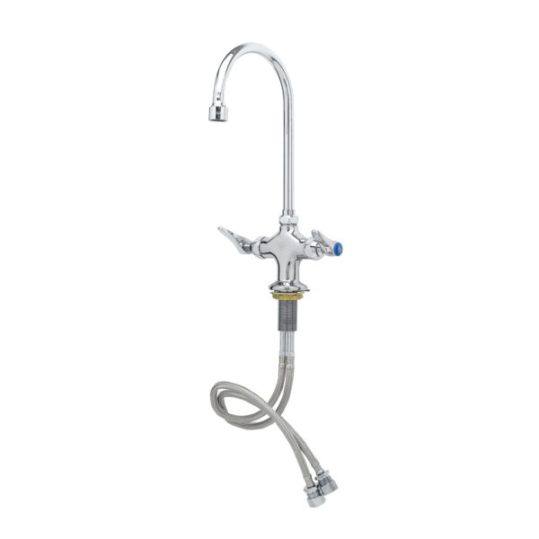 T&S  B-0301-VR  Dbl Pantry Fct, 1-Hole Base, 4'' Spreader, Swivel