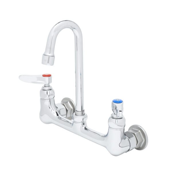 T&S  B-0330-01  Dbl Pantry Fct, Wall mt, 8'' Cntrs, 2 3/4'' Rigid G.N., Lever