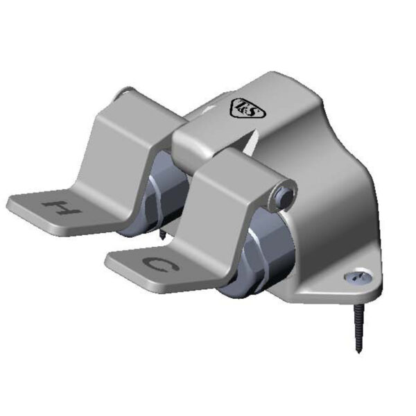 T&S  B-0502-SL  Dbl Pedal Vlv, in 2-1/2'' Cntrs, 1/2'' NPT, Slow Close cart