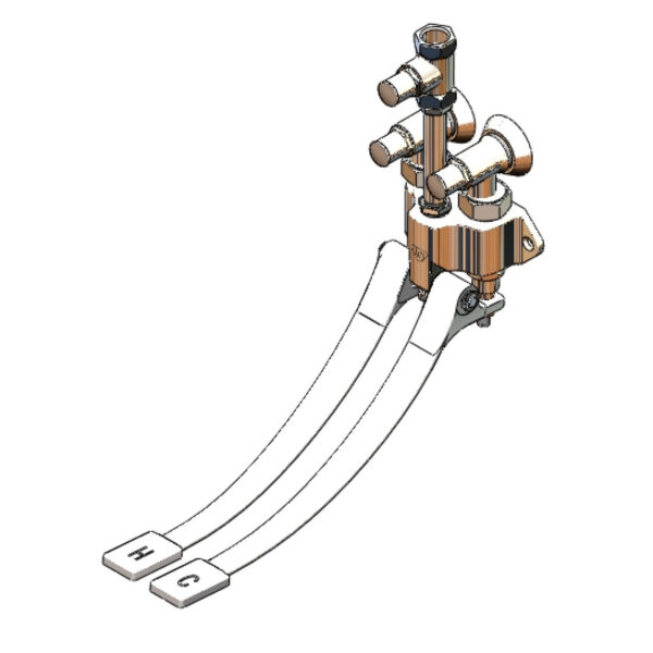 T&S  B-0504-02  Dbl Pedal Vlv, Wall mt, Loose Key Angle Stops