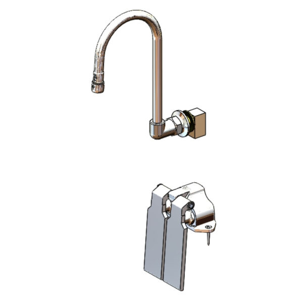 T&S  B-0509-537K  Ledge-mt Dbl Pedal Vlv W/ Dummy Rigid G.N.,Short Elbow